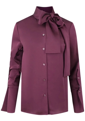 Simkhai Candela pussy-bow satin shirt - Purple
