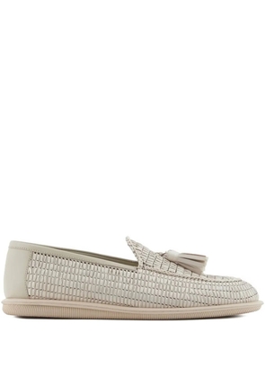 Giorgio Armani woven tassel-detail loafers - Neutrals
