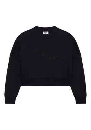 GCDS logo-embroidered sweatshirt - Black