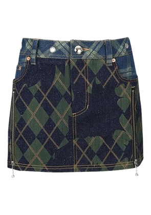 Andersson Bell argyle-pattern skirt - Blue