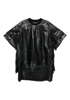Junya Watanabe crocodile-effect faux-leather top - Black