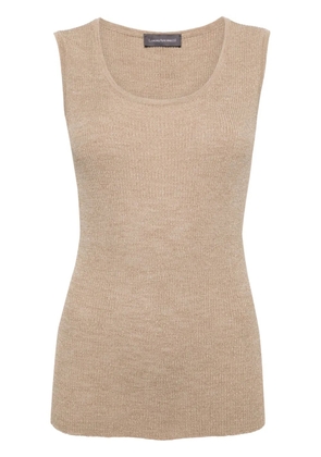 Lorena Antoniazzi sleeveless ribbed-knit top - Gold