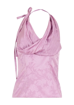 Rosie Assoulin Swoop There It Is floral jacquard top - Pink