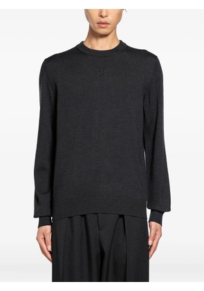 FENDI logo-embossed crew-neck sweater - Grey