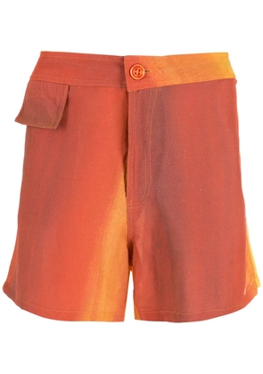 Amir Slama printed straight shorts - Orange