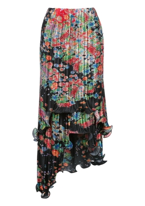 Givenchy floral-print plissé asymmetric skirt - Multicolour