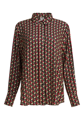 Ines De La Fressange geometric-pattern shirt - Brown