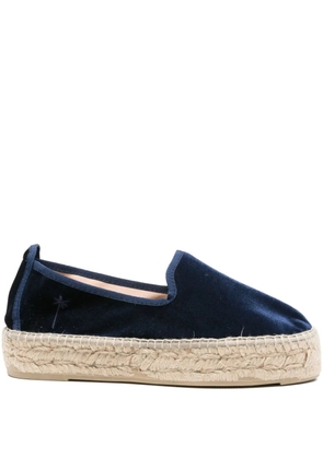 Manebi Monaco velvet platform espadrilles - Blue