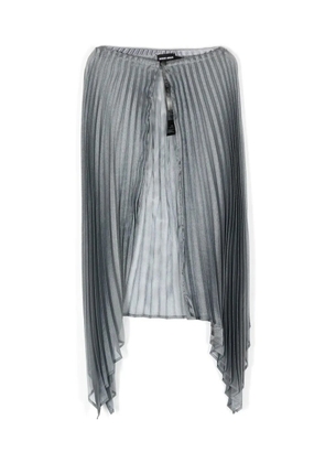 Giorgio Armani fully-pleated button cape - Grey