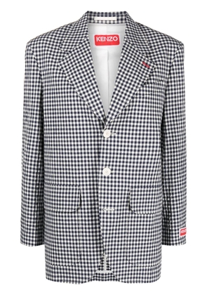 Kenzo gingham single-breasted blazer - Blue