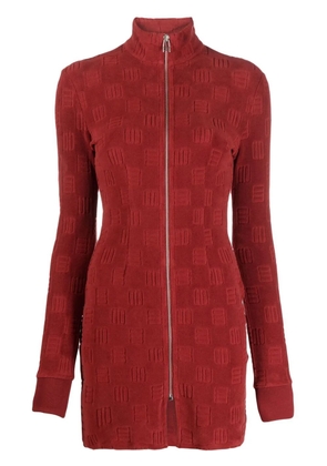 AMBUSH monogram-pattern zip-front mini dress - Brown
