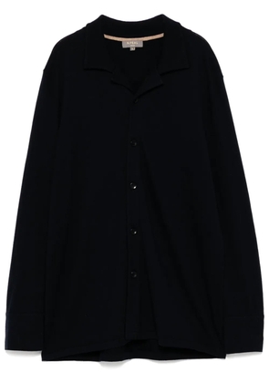N.Peal Cuban Collar Overshirt - Blue