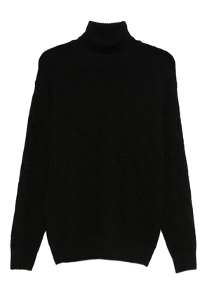 Low Brand textured roll-neck sweater - Black