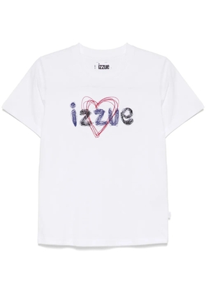 izzue logo-embroidered T-shirt - White