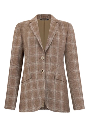 Brooks Brothers checked-pattern virgin-wool blazer - Brown