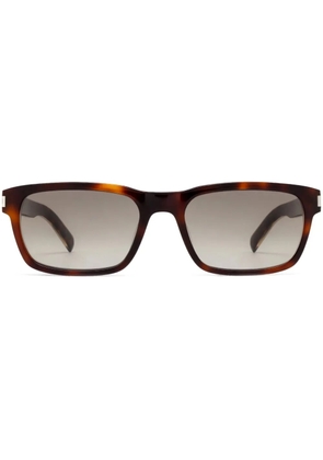 Saint Laurent Eyewear rectangle-frame tortoiseshell sunglasses - Brown