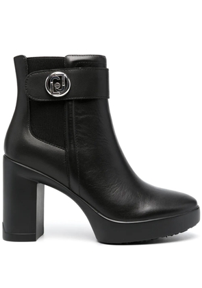 LIU JO 100mm leather boots - Black