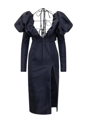 LaQuan Smith puff midi dress - Blue