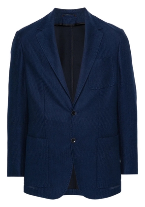 Canali textured-finish single-breasted blazer - Blue
