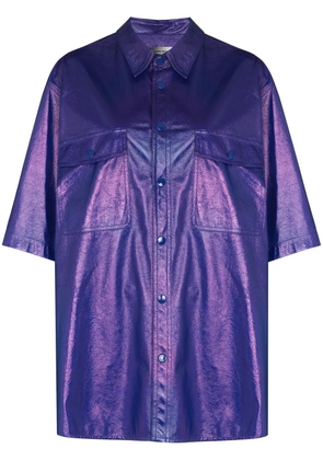 MARANT Gilin faux-leather shirt - Blue