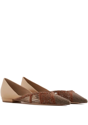 Giorgio Armani pointed ballet flats - Brown