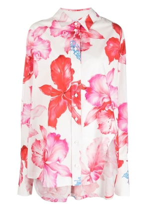 The Attico Diana floral-print shirt - White