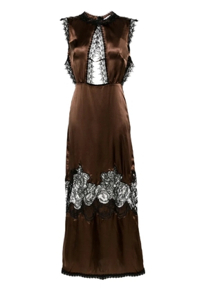 Viktor & Rolf lace-trim silk maxi dress - Black