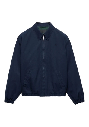 Prada embroidered-logo zip-up jacket - Blue