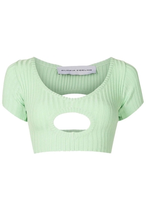Gloria Coelho cropped cut-out detail top - Green