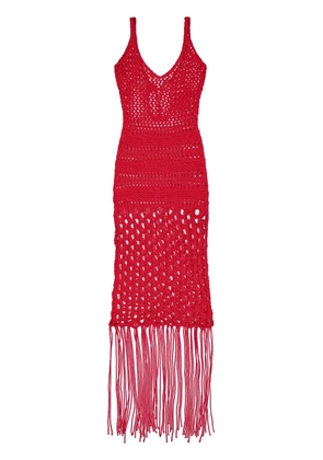 Laneus crochet-knit dress - Red