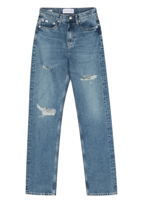Calvin Klein Jeans high-rise straight cotton jeans - Blue