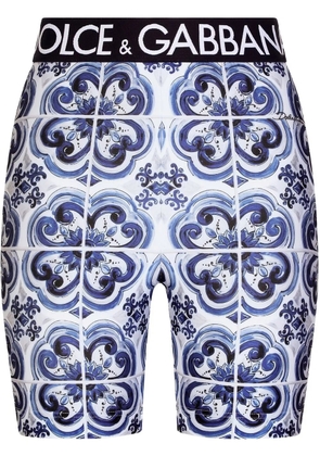 Dolce & Gabbana Majolica-print cycling shorts - Blue
