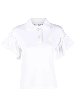 Viktor & Rolf ruffle-sleeve polo shirt - White
