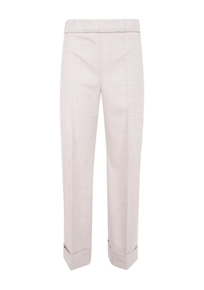 D.Exterior trimmed wool trousers - Neutrals