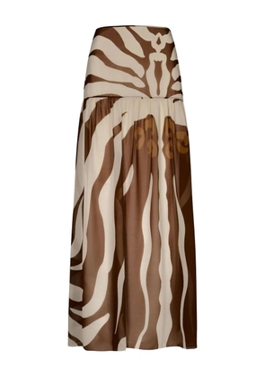 Johanna Ortiz Bohemia zebra-print skirt - Brown