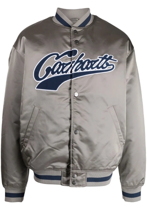 Carhartt WIP logo-patch bomber jacket - Grey