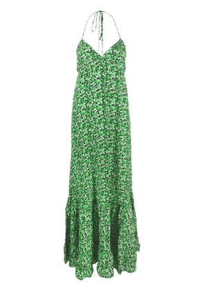 ROTATE BIRGER CHRISTENSEN floral-print halterneck maxi dress - Green