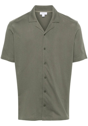 Sunspel cotton piqué-weave shirt - Green