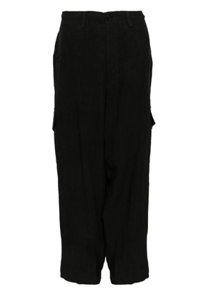Y's high-waist linen cargo skirt - Black