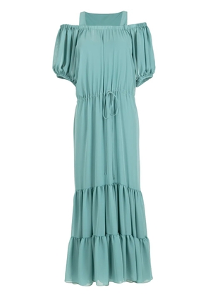 Gloria Coelho Peaky Blinders chiffon dress - Blue