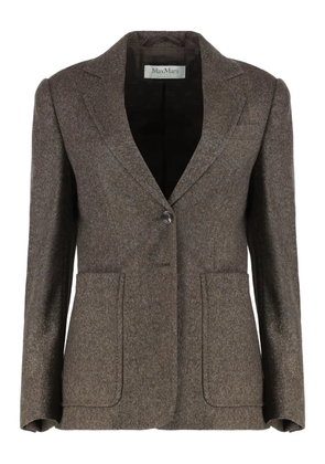 Max Mara single-breasted tweed jacket - Brown