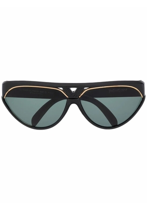 Saint Laurent Pre-Owned 1980s geometric-frame sunglasses - Black