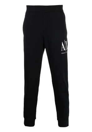 Armani Exchange logo-embroidered track pants - Blue