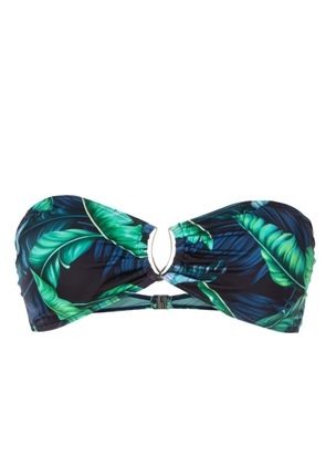 Lygia & Nanny Mika leaf-print bikini top - Blue