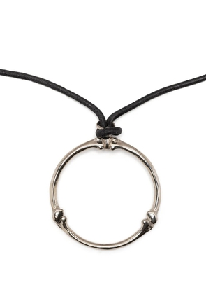 Takahiromiyashita The Soloist circular-pendant rope-detail necklace - Silver