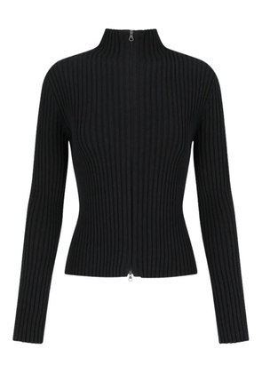 Amomento ribbed high-neck cardigan - Black