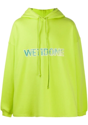We11done logo print hoodie - Green