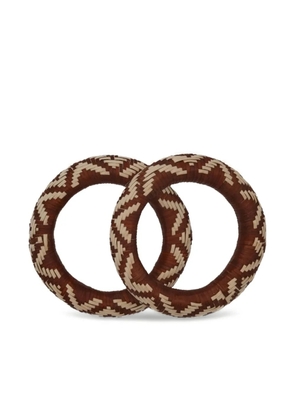 Johanna Ortiz Cosmic Serpent woven bangles bracelets - Red