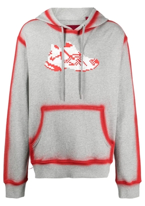 Mostly Heard Rarely Seen 8-Bit Red Runner graphic-print cotton hoodie - Grey