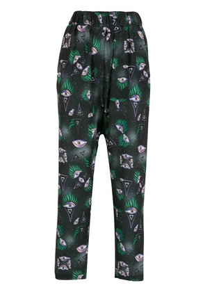 Olympiah eye-print straight trousers - Black